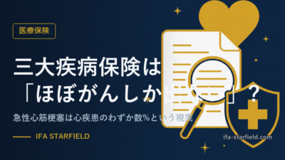 三大疾病保険は「ほぼがんしか出ない」?急性心筋梗塞は心疾患のわずか数%という現実